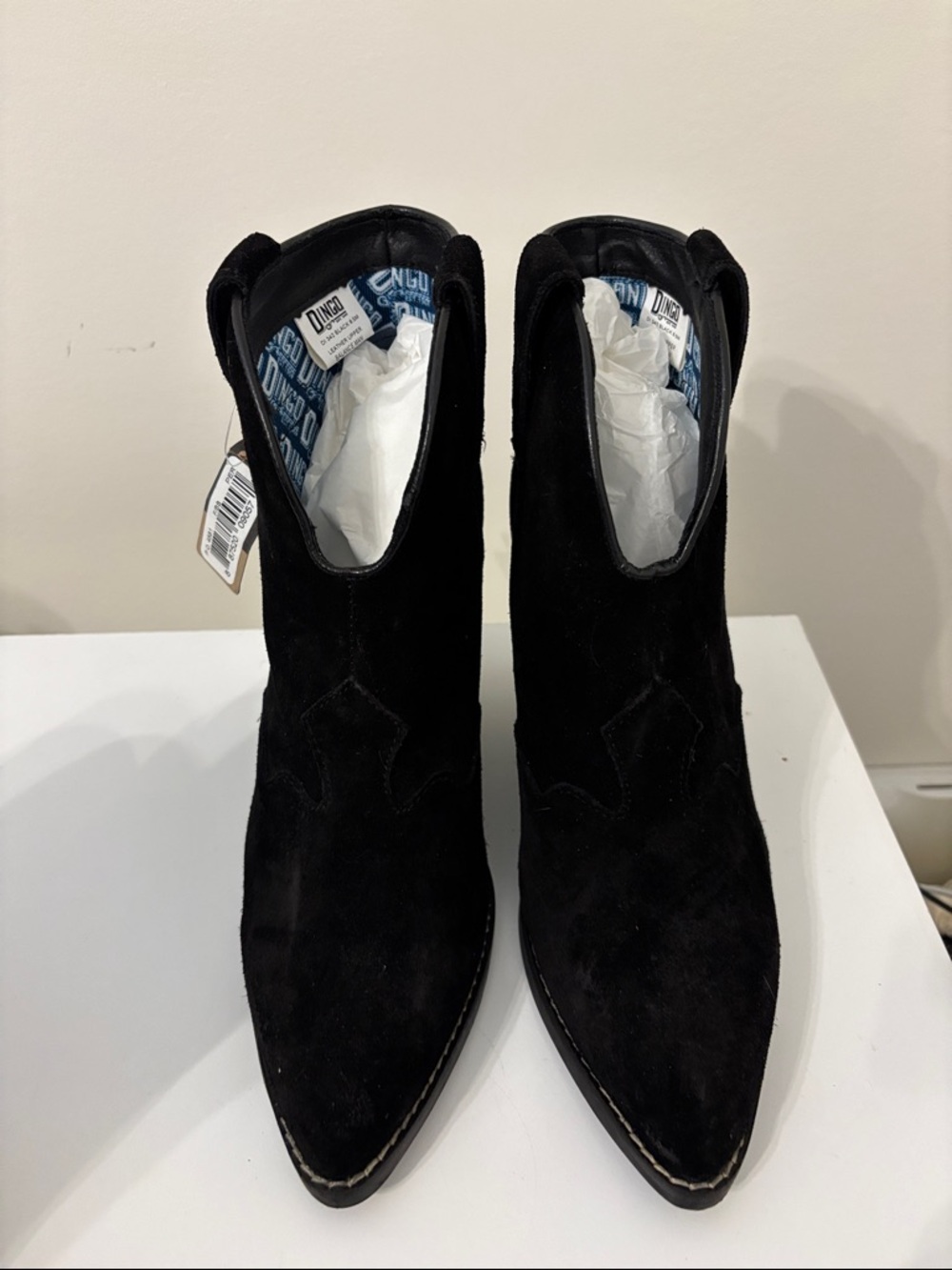Dingo Black Suede Ankle Boots